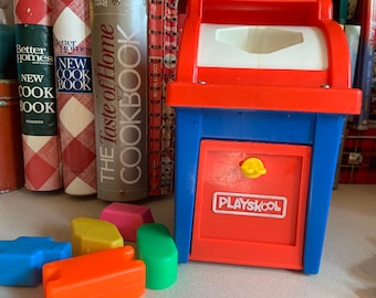 Vintage Playskool Shape Sorter, Postal Station with shapes