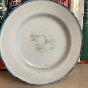 Vintage Child&#39;s Granite Ware / Enamel Ware Nursery Rhyme Ciotola o piatto poco profondo