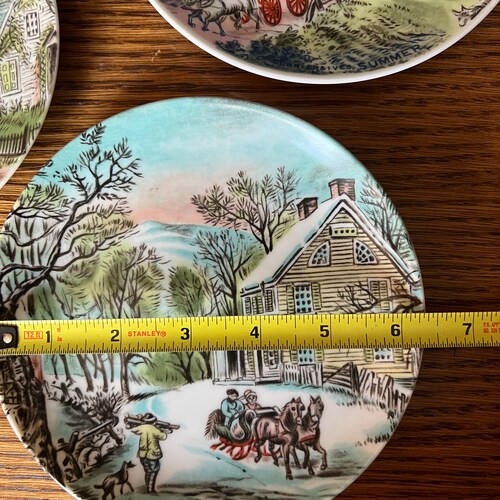 Vintage Holiday shops Currier & Ives Wall Plates
