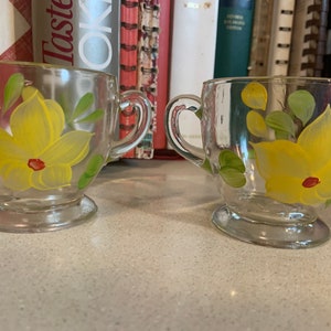 vintage Bartlett Collins Sugar and Creamer Set, fleurs jaunes peintes à la main