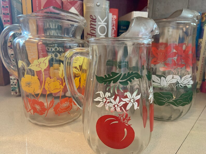 Vintage Bartlett Collins Glass Water Pitchersvarious patterns Etsy