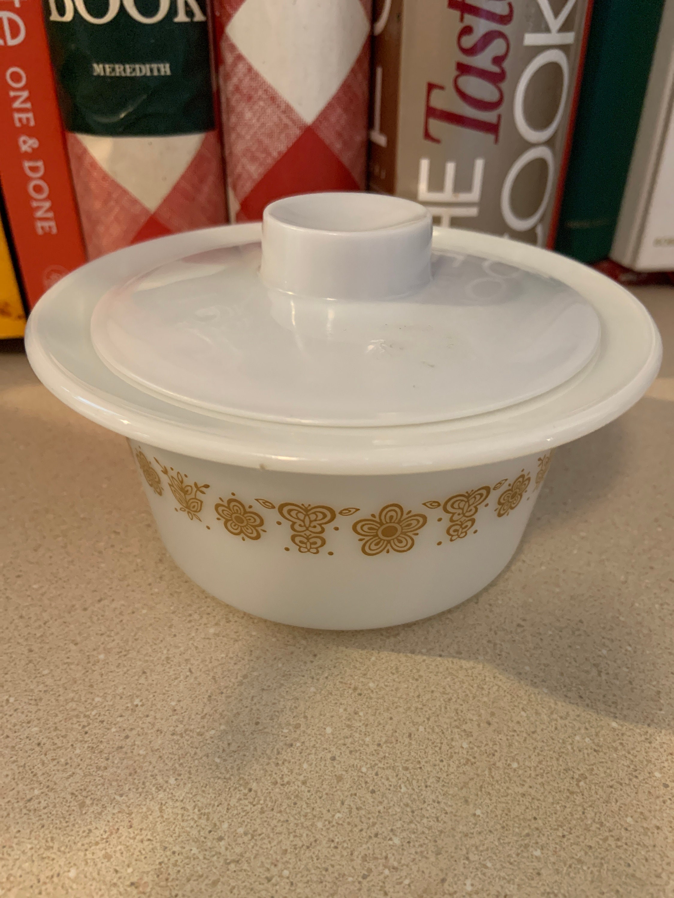 Vintage Pyrex Butterfly Gold Butter dish with lid Etsy