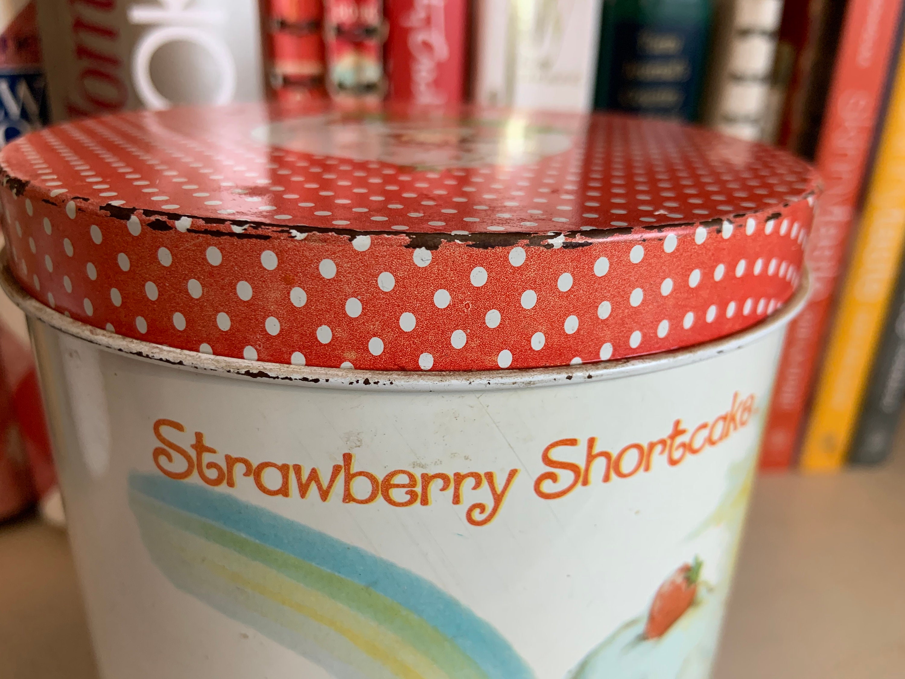 ヴィンテージ ストロベリーショートケーキ クッキー缶 used