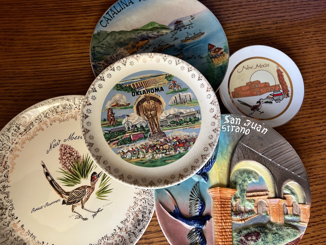 Vintage State Souvenir Plates, Southwest and Southern California Etsy