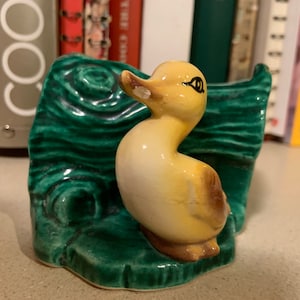 vintage California Pottery Co Yellow Duck Planter