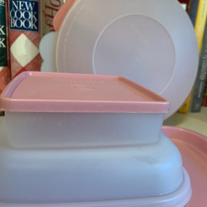 Vintage Tupperware Rose Lunch Tray , Divide Plate, and Container