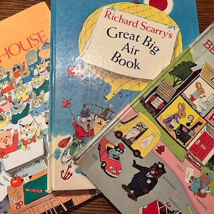 Vintage Collection of Richard Scarry&#39;s Random House and Golden Book, Best Work Book Ever, Great Big Schoolhouse, and Great Big Air Book