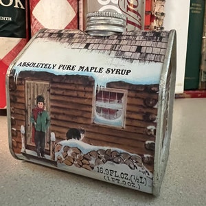 Vintage New England Container Co Log Cabin Ahornsirup Dose