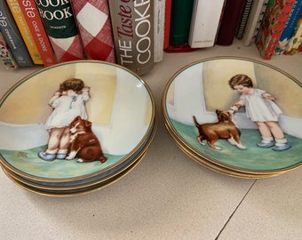 Vintage Bessie Pease Gutmann Plates-complete set of 8 a child’s best friend collection
