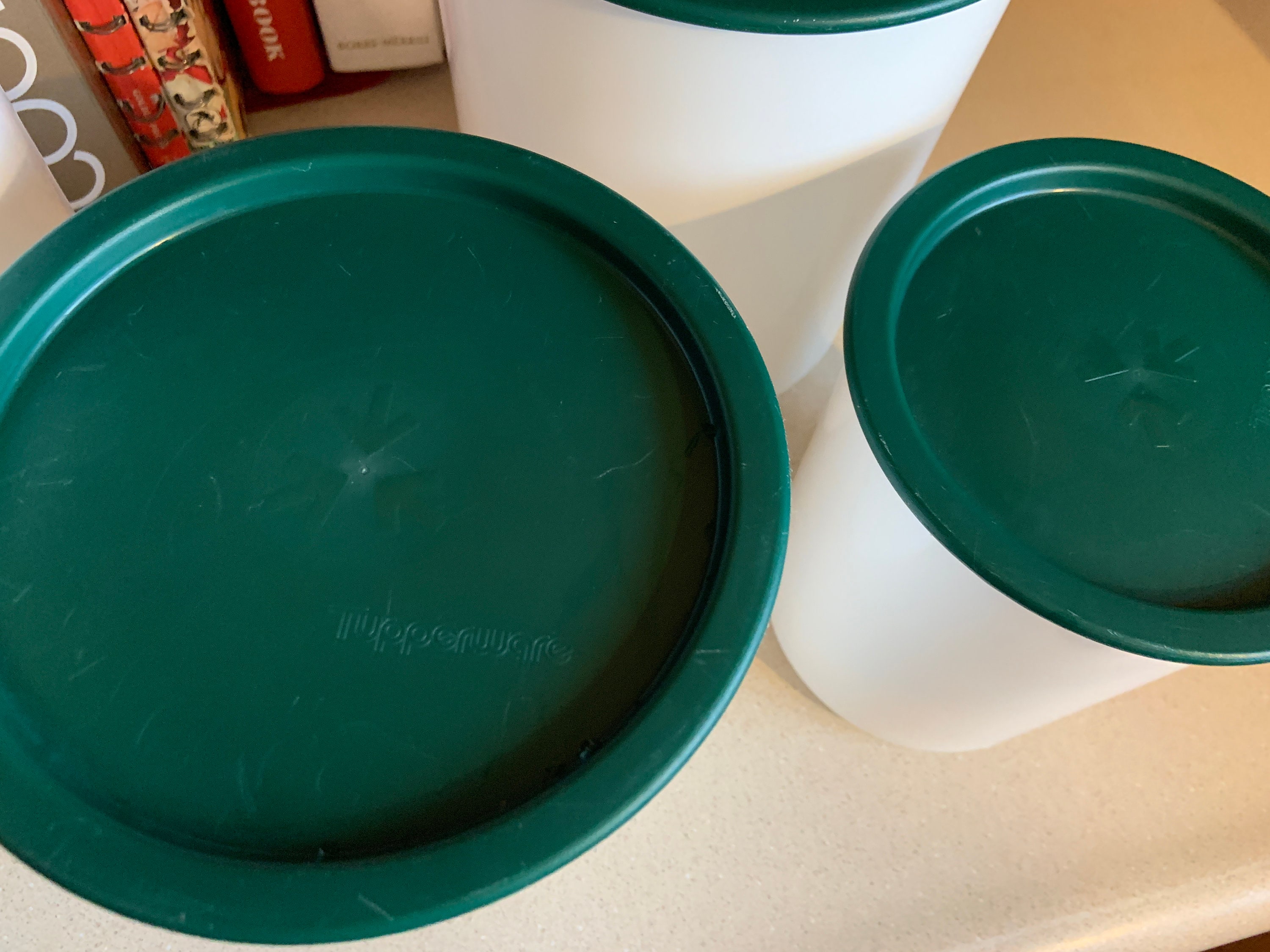 Vintage One Touch Tupperware Hunter Green Canister Set With Etsy