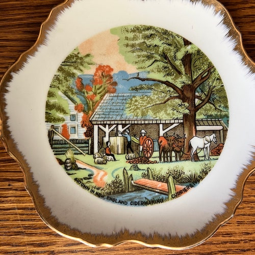 Vintage Holiday shops Currier & Ives Wall Plates