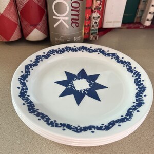 Vintage Corelle by Corning Dinnerware, Blue Star Pattern