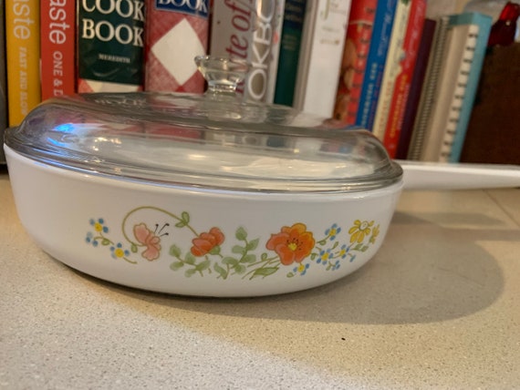 Vintage Corning Ware Wildflower Set: Skillets & Saucepans With