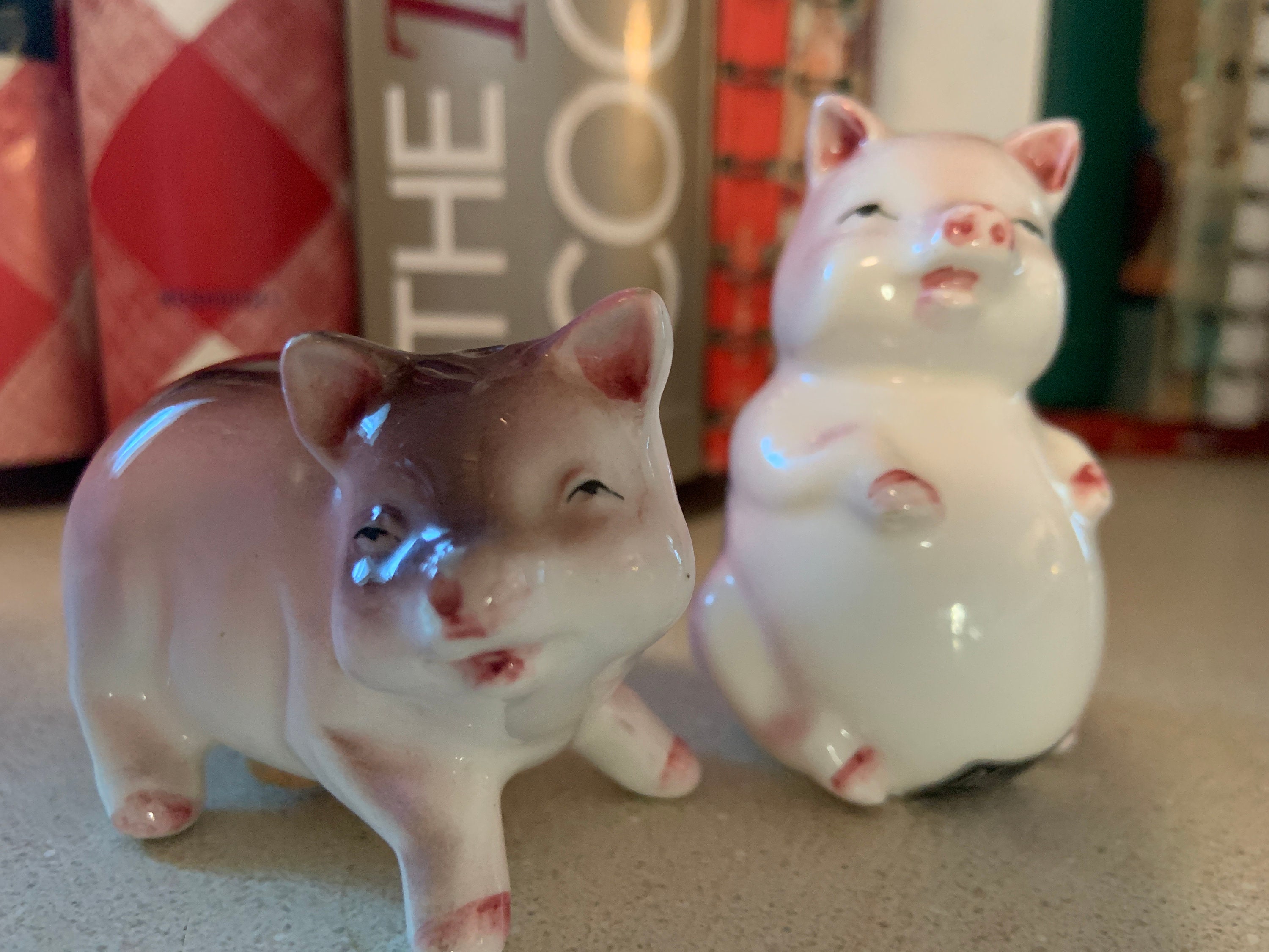 ★ピッグノーズジュエリー★ビンテージ風★S925刻印★アンカーシェーヌ豚鼻 Vintage Norcrest Fine China Japan Pig Salt and Pepper Shakers - Etsy
