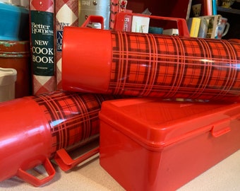 Vintage Alladdin's Quart Thermos en Snack / Utensil Box