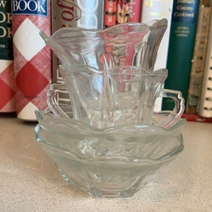 Vintage Tulp Glas Suiker en Creamer Set