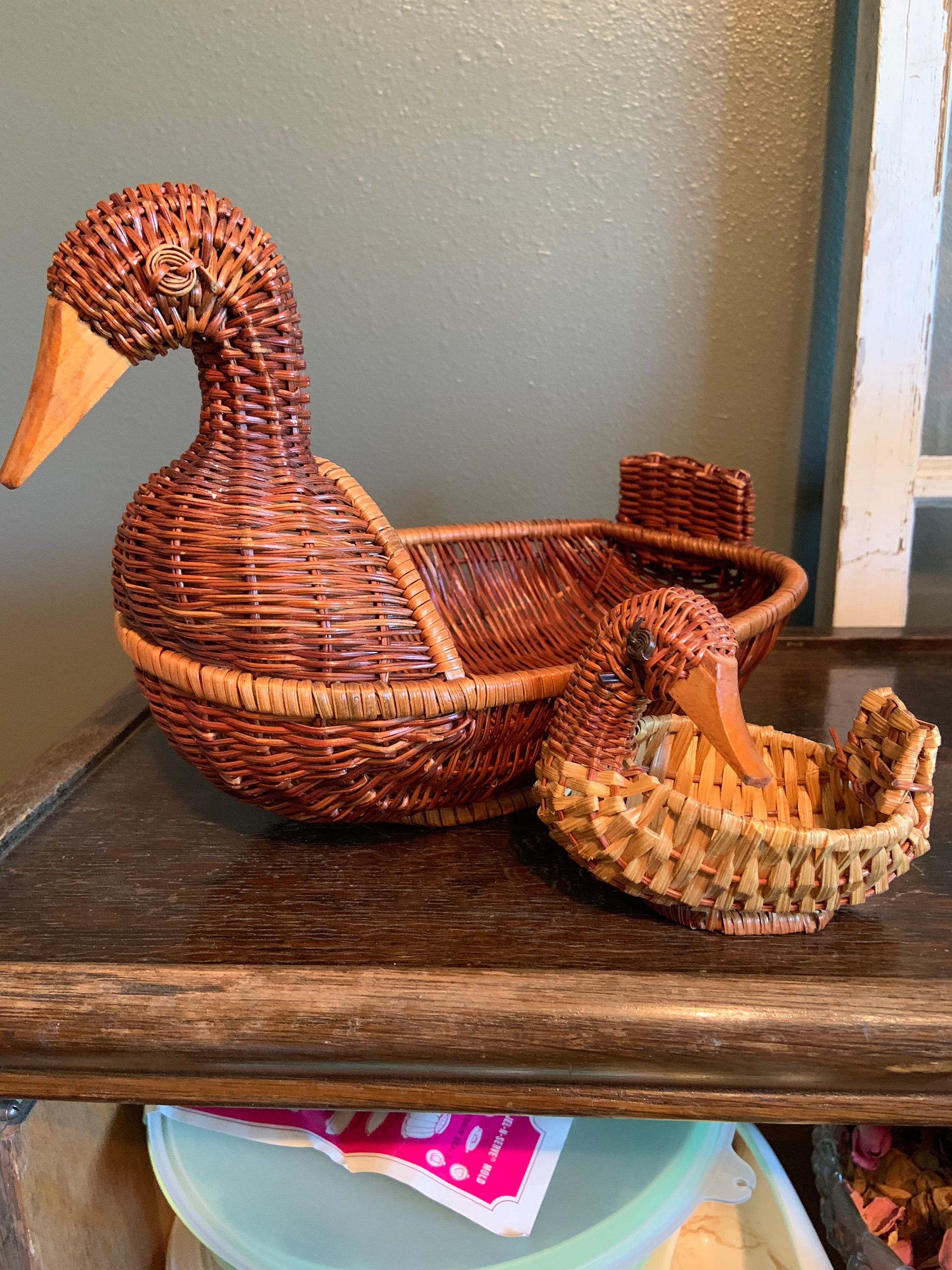 Wicker Duck Basket Etsy