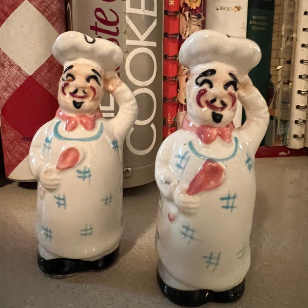 Vintage Chef Salt and Pepper Shakers
