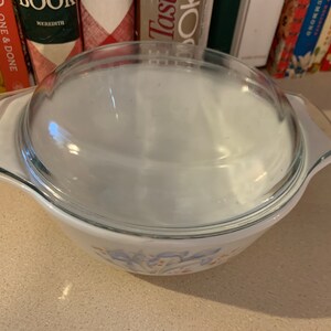 Pyrex England Blue Iris With Lid - Etsy