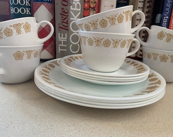 Vintage Corelle Butterfly Gold Dinnerware Collection
