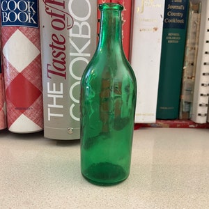 Vintage Green Glass Bottle, made in Japan