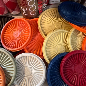 Vintage Tupperware Servalier Lids-various color and size-sold individually