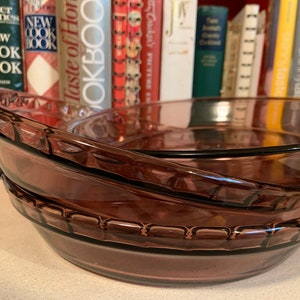 Vintage Pyrex Cranberry Vision Ware Collection, Pie Plates
