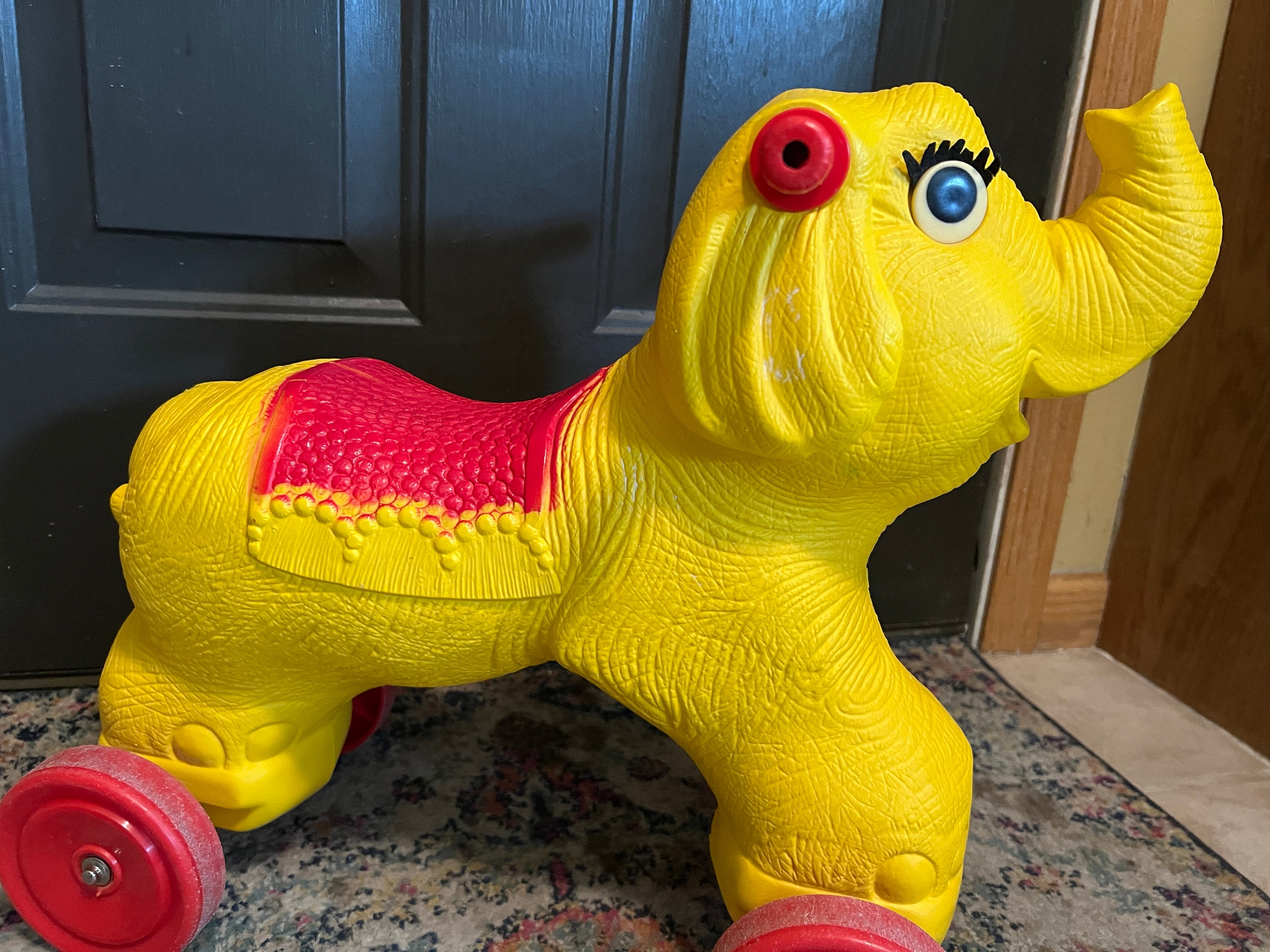 Jouet Original Ancien Tirette D'éléphant « Steiff » En Mohair Début Du 20e Siècle