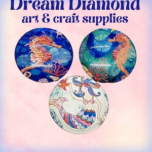 Under the sea, cover minder, needle minder, ocean, diamond painting, embroidery, sea horse, mermaid, arts and crafts, craft supplies, blue