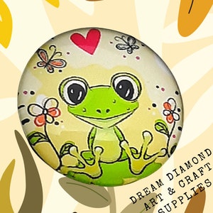 Cute, little, frog, toad, pond, cover minder, needle minder, diamond painting, embroidery, craft supplies, arts and crafts, jewlery making