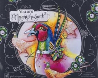 CLEARANCE, Stamp Set,Pink Ink, Designs,Paper Crafts, card making,Magnipheasant, bird, ink,paint,art & craft,embossing powder, scrapbook,kids