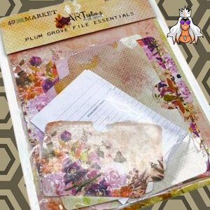 CLEARANCE, Plum Grove, Essentials,Ephemera,ARToptions, 49 and Market, doppelseitig, die-cut,Taschen, Bibliothek Karten, Journal, Scrapbook, Planer