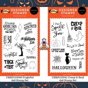 Frightful, Hocus Pocus,Carta Bella, Stamps,halloween,paper crafts,card making,scrapbook, kids crafts,spooky,ghost,pumpkin,creep,craft supply