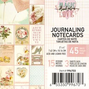Cartões de registro no diário, magia, amor, Frank Garcia, Prima Marketing, lixo eletrônico, álbum de recortes, artesanato em papel, confecção de cartões, flores, coisas efêmeras, noções, rosa, costurar