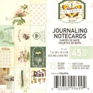 CLEARANCE, Journaling Cards,Frank Garcia,My Sweet, Prima Marketing,junk journal, scrapbook,papercraft, card making,flowers,  ephemera,sewing