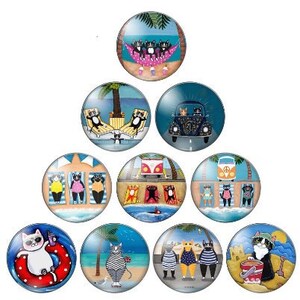 Sommer, Spaß, Strand, Katzen, Schwimmen, Cover minder, Nadel minder, Stickerei, Nadelspitze, Bastelbedarf, Kunsthandwerk, Diamantmalerei