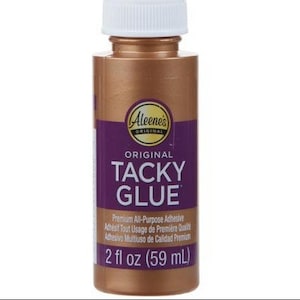 Aleene's, Original, Pegamento pegajoso, pruébeme el tamaño, 2 oz, adhesivo, no tóxico, fuerte, flexible, tela, seda, arpillera, papel, adornos, miniaturas, madera