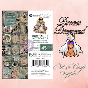 Pays des merveilles, cartes de journalisation 3 x 4 po. 45/paquet, cartes de correspondance, journaux indésirables, charme de livre d'histoires, journal de recettes, scrapbooking et fabrication de cartes, Alice