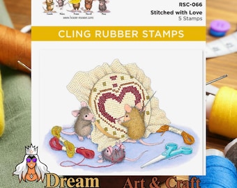 House Mouse Cling Rubber Stamp,sweet Nectar, Rare Bloom,flower