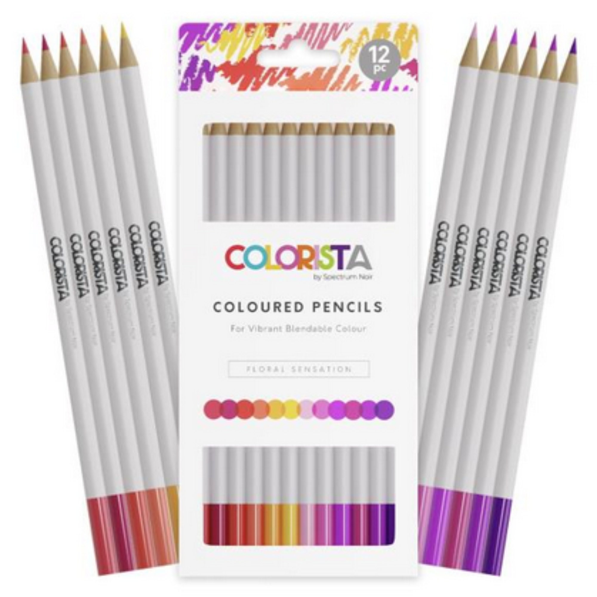 Spectrum Noir Colorista Matite Colorate 12 Pezzi | Set Bright & Vivid, A Base Di Cera, Strato Su Strato E Sfumatura