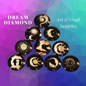 Celestial,tarot,cover minder,needle minder, diamond painting,embroidery, moon, sun,star, mystical,fortune,mystery,black,gold, craft supplies