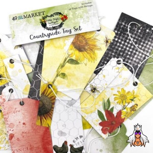CLEARANCE, Countryside, Tag Set, Vintage Artistic, 49 Market, Blumen, Schmetterlinge, Papierkunst, Scrapbooking, Junk Journal, Kartenherstellung