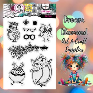 Owlicious, sellos transparentes, Art By Marlene, tarjetas, álbumes de recortes, papelería, manualidades de papel, fantasía, diarios, manualidades para niños, técnicas mixtas, tinta, pintura, pájaros