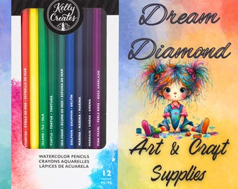 Watercolor Pencil Set 12/Pkg, Assorted Colors, colored pencils, Paint, Artist, Illustration, art journals, planners, scrapbooks, card making