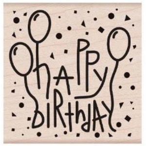 Feliz aniversário, estampagem, artes de herói, montado, carimbo de borracha, madeira, ocasiões especiais, confecção de cartões, etiqueta para presente, artesanato em papel, artes e ofícios, álbum de recortes