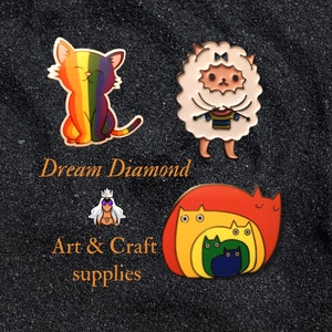 Cat Pride, cover minder, needle minder, sewing, embroidery, diamond painting, cross stitch,magnet, kitty,pet, animal,craft supplies, rainbow