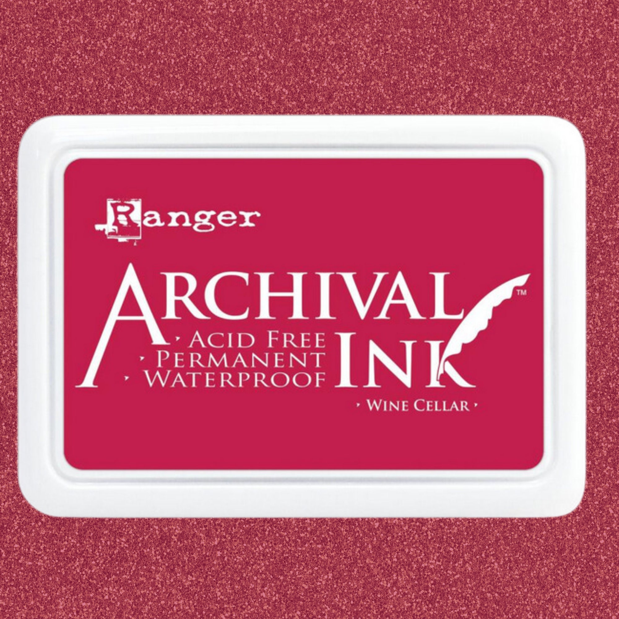 Chrisp Ink Ranger Wine Cellar Red Stamping Ink 2x3 Inch Ranger Archival Wine ...