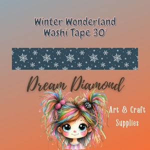 Winter Wonderland, fita washi tape 30', neve, artesanato em papel, fabricação de cartões, etiquetas para presentes, álbuns de recortes, planejadores, diários, fita decorativa, adesivo