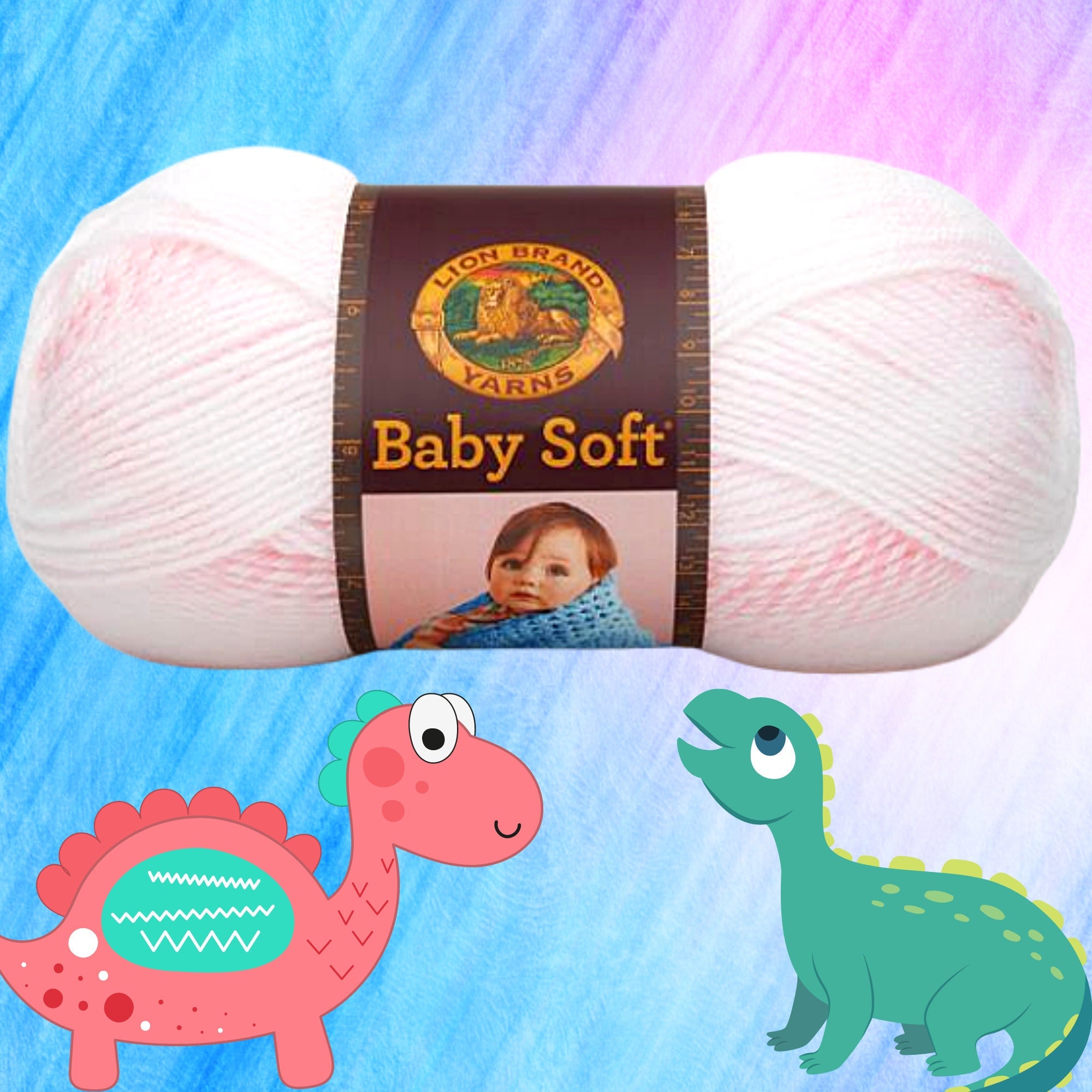 Baby Pastel Self Striping & Solid Yarn Lion Brand Baby Soft Yarn