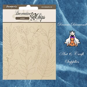 Feuilles de forêt, Stamperia, jetons décoratifs 5,5 x 5,5 pouces, embellissement, cartes, pages de scrapbooking, art retouché, techniques mixtes, bois, fougère, plantes